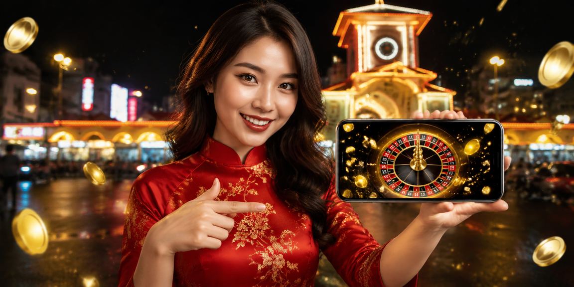 Người chơi tại TP. Hồ Chí Minh trong trang phục áo dài tham gia bàn roulette tại sự kiện live casino