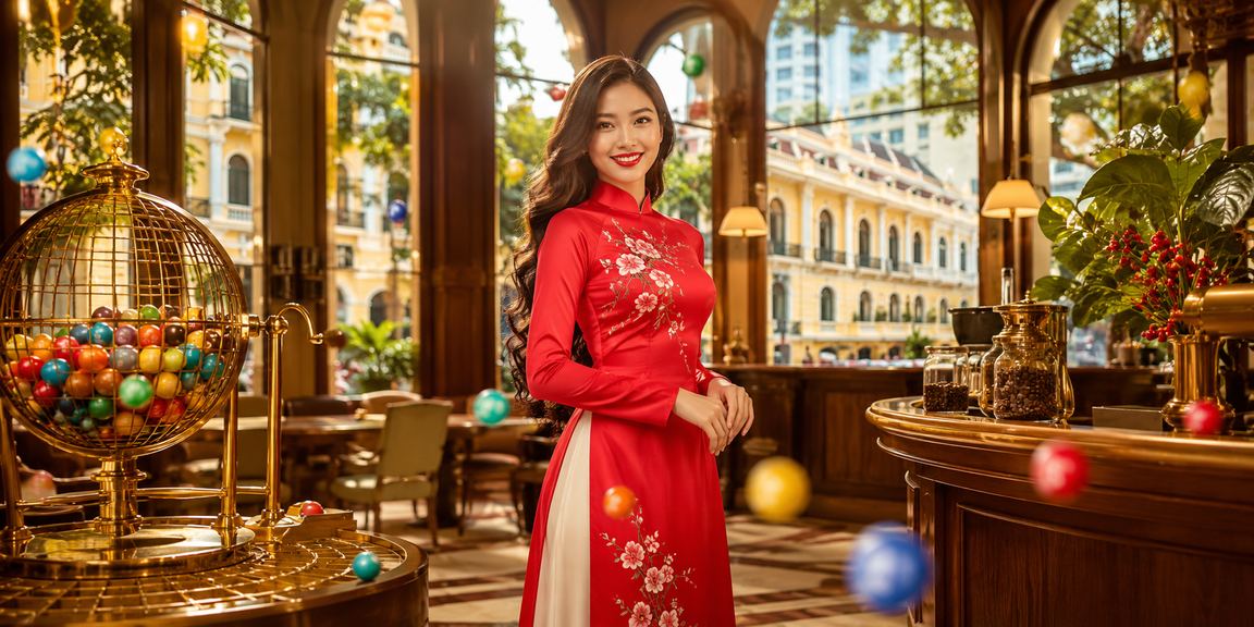 Người dùng TP HCM xem xổ số và lottery trên tintuc24h với áo dài truyền thống